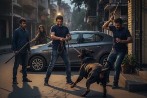 Parking dispute leads to bloody assault and dog attack